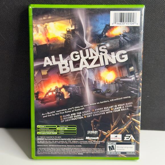 BLACK FPS Videogame (Microhsoft Xbox, 2006) Complete w/ Case & Manual - Picture 2 of 7